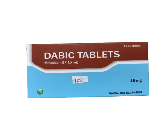 MH Dabic Meloxicam BP 15mg, 1 x 10 Tablets - Silverline Pharmacy Surulere, Lagos