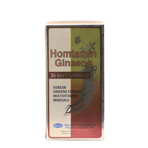 Neimeth Homtamin Ginseng, 30 Soft Capsules - Silverline Pharmacy Surulere, Lagos