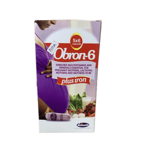 Neimeth Obron-6 Multivamins and Minerals, 5 x 6 Capsules - Silverline Pharmacy Surulere, Lagos