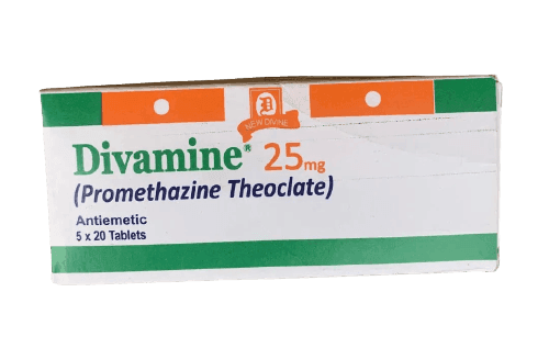 New Divine Divamine 25mg Promethazine, 5 x 20 Tablets - Silverline Pharmacy Surulere, Lagos
