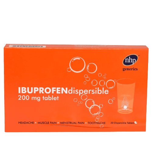 NHP Ibuprofen Dispersible 200mg Tablet, 20 Dispersible Tablets - Silverline Pharmacy Surulere, Lagos