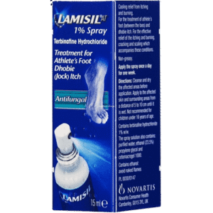 Novartis Lamisil 1% Spray Terbinafine Hydrochloride, 15ml - Silverline Pharmacy Surulere, Lagos