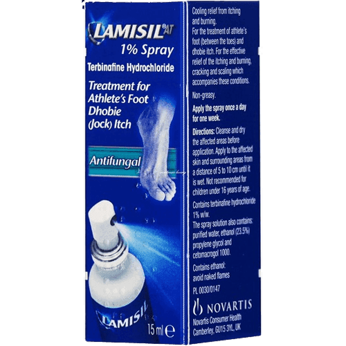 Novartis Lamisil 1% Spray Terbinafine Hydrochloride, 15ml - Silverline Pharmacy Surulere, Lagos