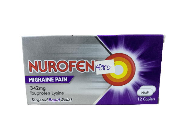 Nurofen Migraine Pain 342mg Ibruprofen Lysine, 12 Caplets - Silverline Pharmacy Surulere, Lagos