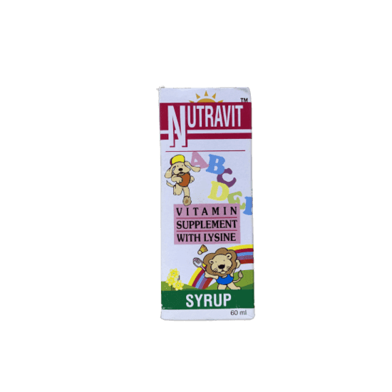 Nutravit Multivitamin and Lysine Syrup For Children, 60ml - Silverline Pharmacy Surulere, Lagos