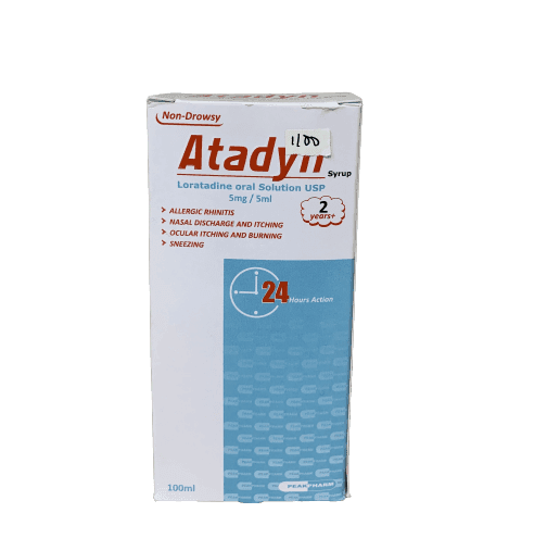Peak Pharm Atadyn Loratadine Allergy Syrup, 100ml - Silverline Pharmacy Surulere, Lagos
