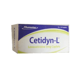 Phamatex Cetidyn-L Levocetirizine 5mg, 10 x 10 Caplets - Silverline Pharmacy Surulere, Lagos