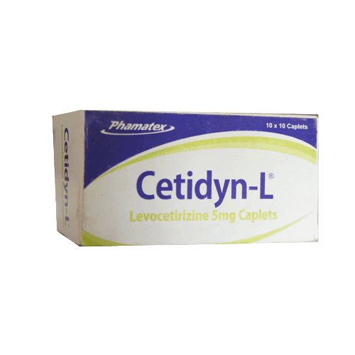 Phamatex Cetidyn-L Levocetirizine 5mg, 10 x 10 Caplets - Silverline Pharmacy Surulere, Lagos