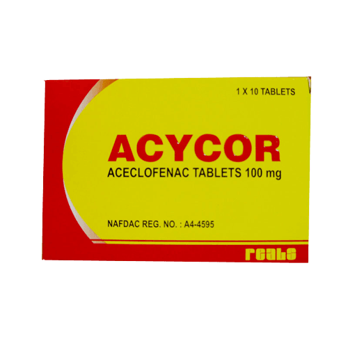 Reals Acycor Aceclofenac Tablets 100mg, 1 x 10 Tablets - Silverline Pharmacy Surulere, Lagos