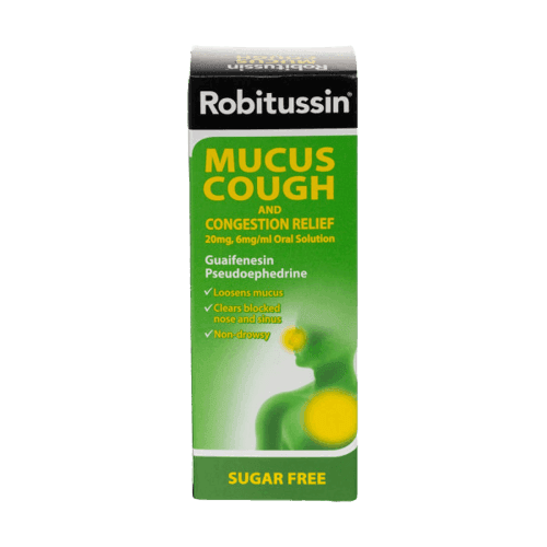Robitussin Mucus Cough and Congestion Relief 20mg, 100ml - Silverline Pharmacy Surulere, Lagos