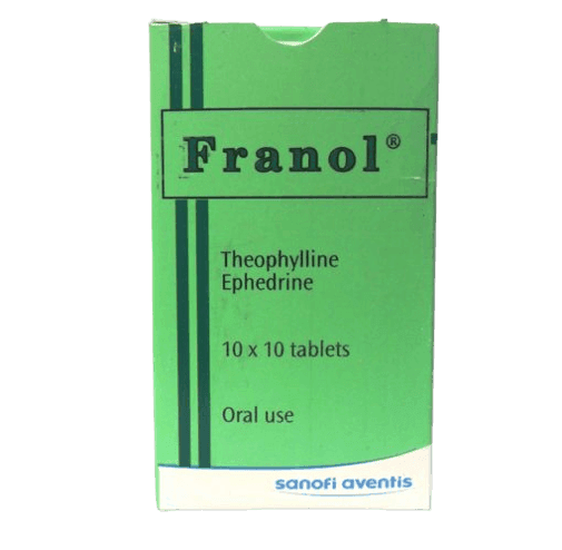 Sanofi Aventis Franol Theophylline Ephedrine, 10 x 10 Tablets - Silverline Pharmacy Surulere, Lagos
