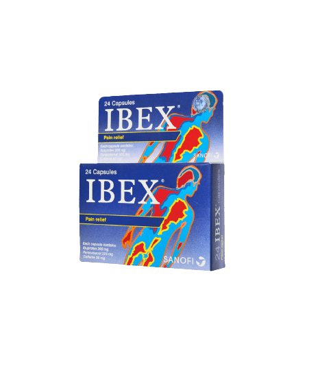 Sanofi Ibex Pain Relief, 24 Capsules - Silverline Pharmacy Surulere, Lagos