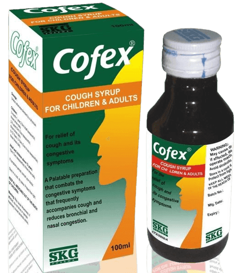 SKG Pharma Cofex Cough Syrup For Infants & Adults, 100ml - Silverline Pharmacy Surulere, Lagos