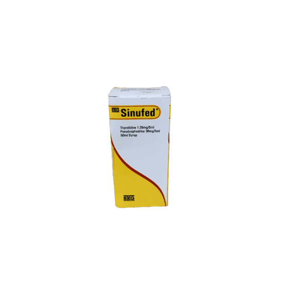 SKG Pharma Sinufed Nasal Decongestant & Cold Syrup, 50ml - Silverline Pharmacy Surulere, Lagos