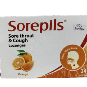 Sorepils Sore Throat & Cough (Orange Flavour), 24 Lozenges - Silverline Pharmacy Surulere, Lagos