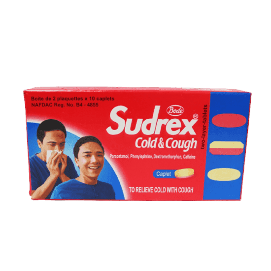 Sudrex Cold & Cough, 2 x 10 Caplets - Silverline Pharmacy Surulere, Lagos