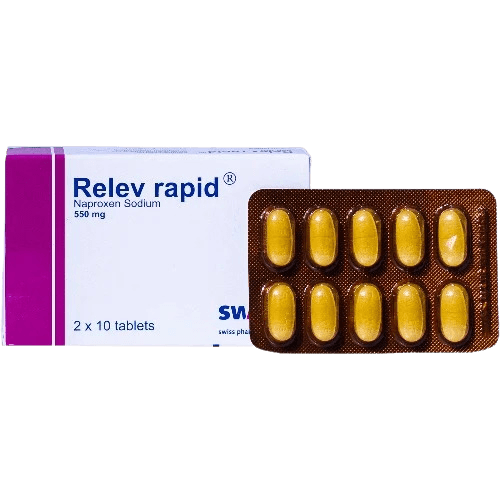 Swipha Relev Rapid Naproxen Sodium 550mg, 2 x 10 Tablets - Silverline Pharmacy Surulere, Lagos