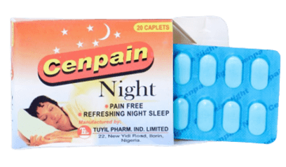 Tuyil Pharm Cenpain Night, 20 Caplets - Silverline Pharmacy Surulere, Lagos