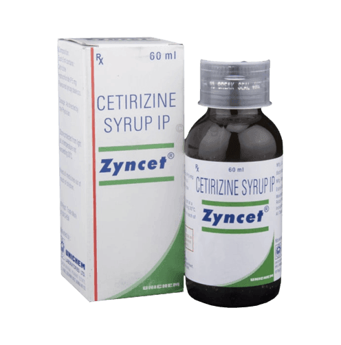 Unicem Zyncet Cetirizine Hydrochloride 5mg/5ml Syrup, 60ml - Silverline Pharmacy Surulere, Lagos