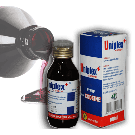 Uniplex+ Syrup With Codeine For Cough Relief, 100ml - Silverline Pharmacy Surulere, Lagos