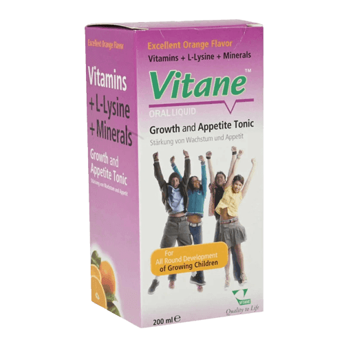 Vitane Oral Liquid Growth and Appetite Tonic, 200ml - Silverline Pharmacy Surulere, Lagos