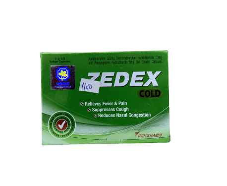 Wockhardt Zedex Cold, 1 x 10 Softgels - Silverline Pharmacy Surulere, Lagos