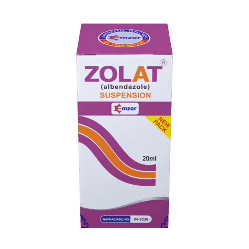 Emzor Zolat Albendazole Suspension, 20ml - Silverline Pharmacy Surulere, Lagos