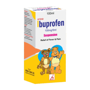 Afrab Ibuprofen 100mg/5ml Pediatric Oral Suspension, 100ml - Silverline Pharmacy Surulere, Lagos