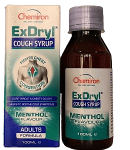 Chemiron ExDryl Cough Syrup Adult, 100ml - Silverline Pharmacy Surulere, Lagos