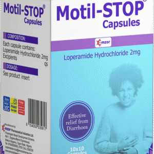 Emzor Motil-STOP Loperamide 2mg, 100 Capsules - Silverline Pharmacy Surulere, Lagos