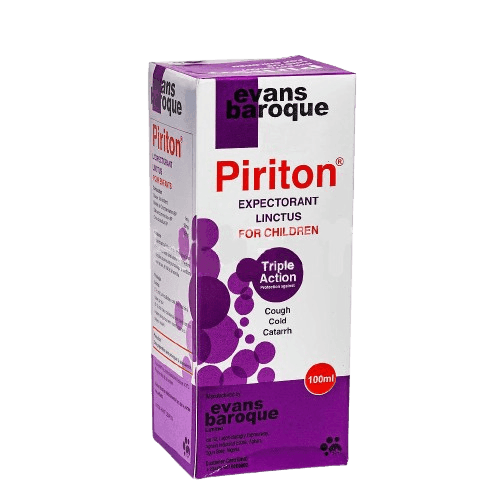 Evans Baroque Piriton Expectorant Linctus For Children, 100ml - Silverline Pharmacy Surulere, Lagos