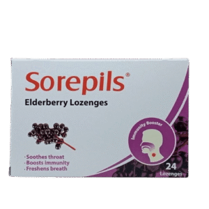 Sorepils Lozenges (Elderberry), 24 Lozenges - Silverline Pharmacy Surulere, Lagos