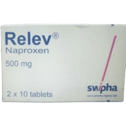 Swipha Relev Naproxen 500mg, 20 Tablets - Silverline Pharmacy Surulere, Lagos