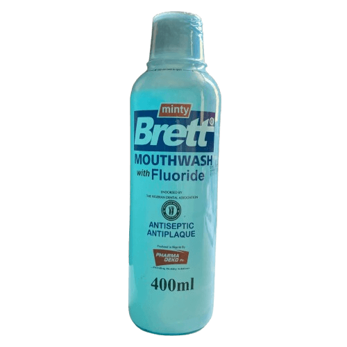 Brett Mouthwash With Fluoride, 400ml - Silverline Pharmacy Surulere, Lagos