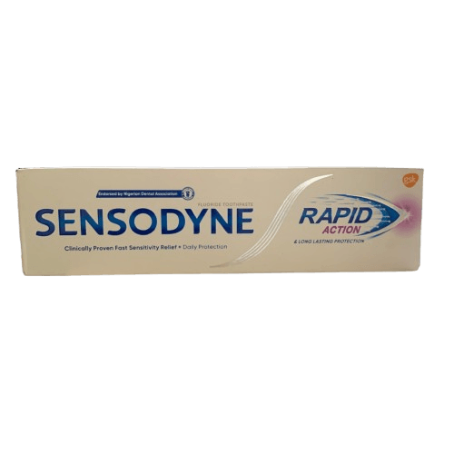 Sensodyne Rapid Action Fluoride Toothpaste, 100g - Silverline Pharmacy Surulere, Lagos