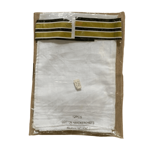 Cotton Handkerchiefs (12 Pieces), 40cm x 40cm - Silverline Pharmacy Surulere, Lagos