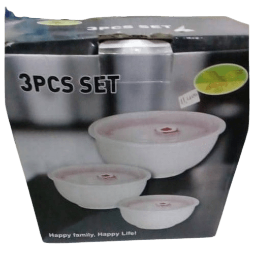 Happy 3-Piece Bowl Set with Lids - Silverline Pharmacy Surulere, Lagos