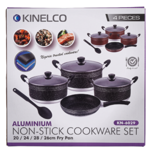 Kinelco Aluminium Non-Stick Cookware 4-Piece Set (KN-6029) - Silverline Pharmacy Surulere, Lagos