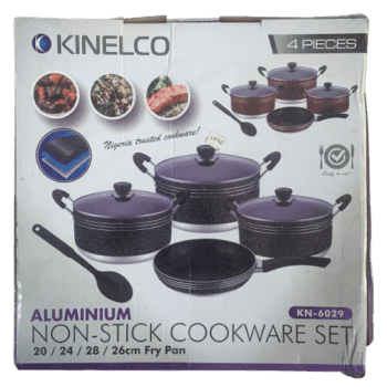 Kinelco Aluminium Non-Stick Cookware 4-Piece Set (KN-6029) - Silverline Pharmacy Surulere, Lagos