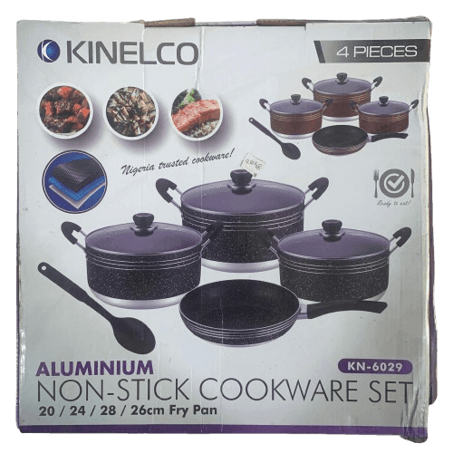 Kinelco Aluminium Non-Stick Cookware 4-Piece Set (KN-6029) - Silverline Pharmacy Surulere, Lagos