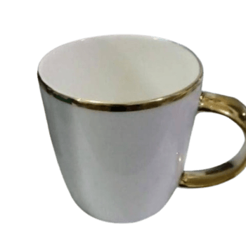 White Gold Rim Ceramic Mug - Silverline Pharmacy Surulere, Lagos