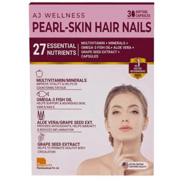 AJ Wellness Pearl-Skin Hair Nails, 30 Capsules - Silverline Pharmacy Surulere, Lagos