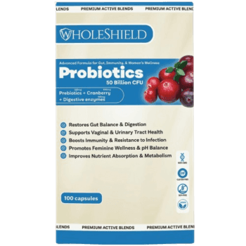 WholeShield Probiotics, 100 Capsules - Silverline Pharmacy Surulere, Lagos