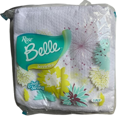 Rose Belle 1-Ply Serviettes Soft & Strong Napkins, 1 Pack - Silverline Pharmacy Surulere, Lagos