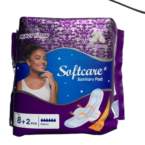 Softcare A+ Heavy Flow Sanitary Pads Cotton Feel, 10 Pieces - Silverline Pharmacy Surulere, Lagos