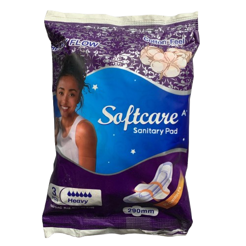 Softcare A+ Heavy Flow Sanitary Pads Cotton Feel, 3 Pieces - Silverline Pharmacy Surulere, Lagos