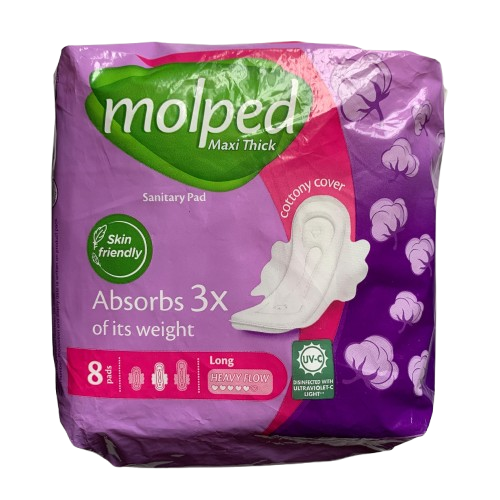 Molped Maxi Thick Long Heavy Flow Sanitary Pads, 8 Pads - Silverline Pharmacy Surulere, Lagos
