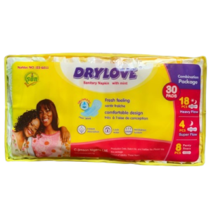 Drylove Sanitary Napkin with Mint Flavour, 30 Pads - Silverline Pharmacy Surulere, Lagos