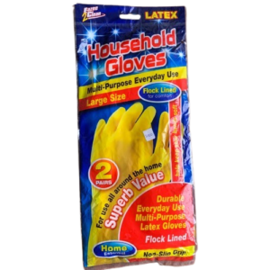 Fazee 2 Clean Latex Household Gloves Large, 2 Pairs - Silverline Pharmacy Surulere, Lagos
