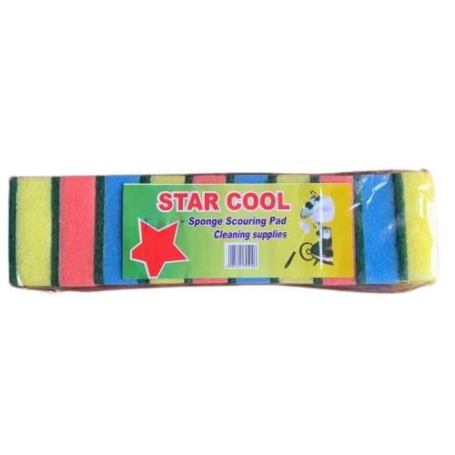 Star Cool Dual-Sided Sponge Scouring Pads, Pack of 10 - Silverline Pharmacy Surulere, Lagos